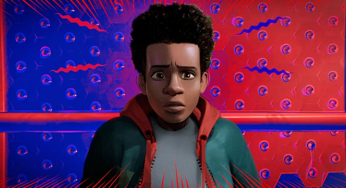 Shameik Moore as Miles Morales in Spider-Man: Into the Spider-Verse