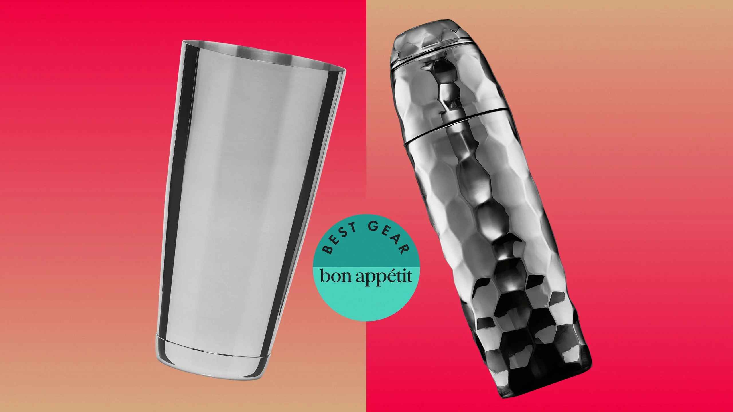 silhouette of cocktail shakers on colorful gradient background