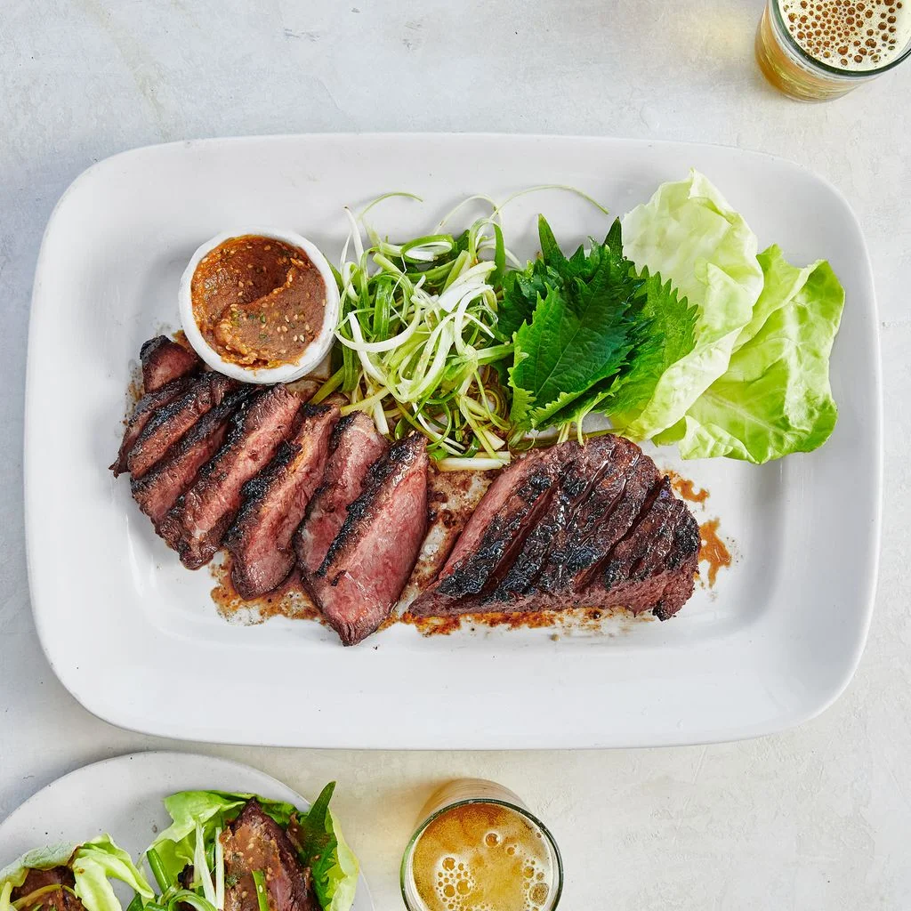 Image may contain Food Dish Meal Steak and Lunch