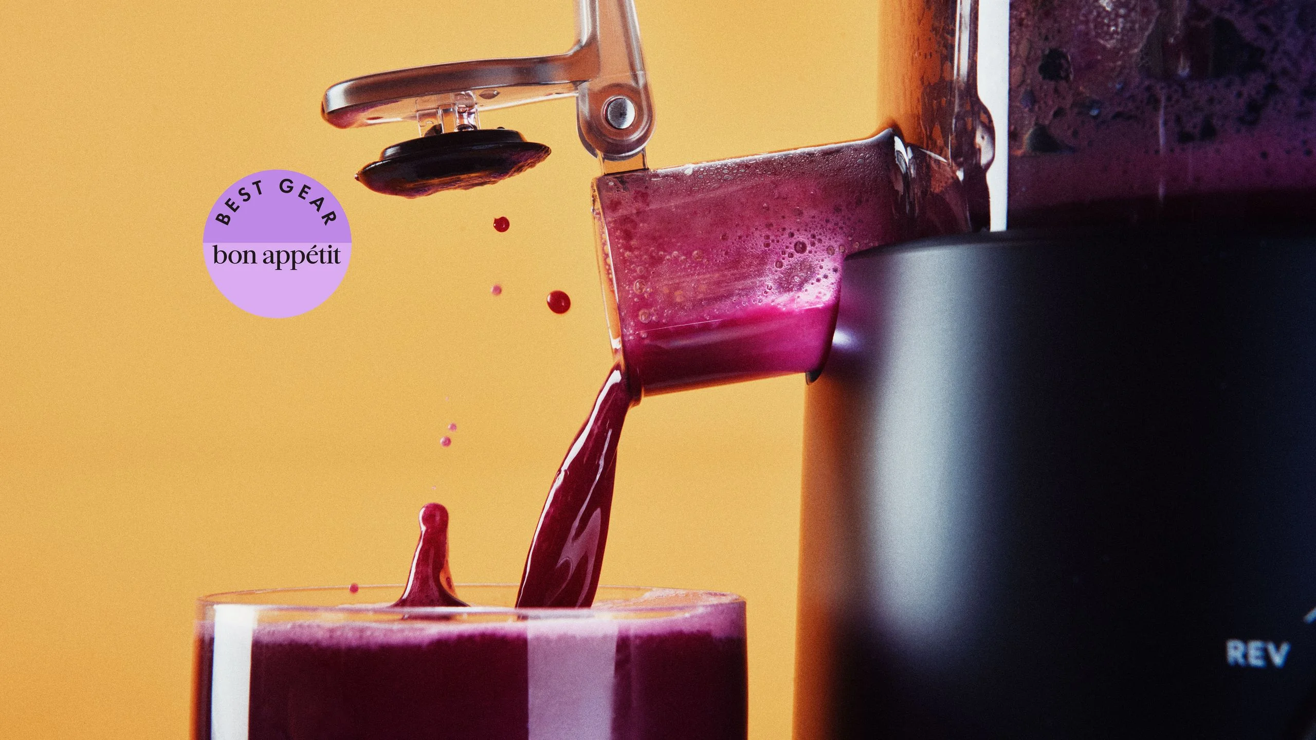 A Nama J3 making beet juice for the best juicers article