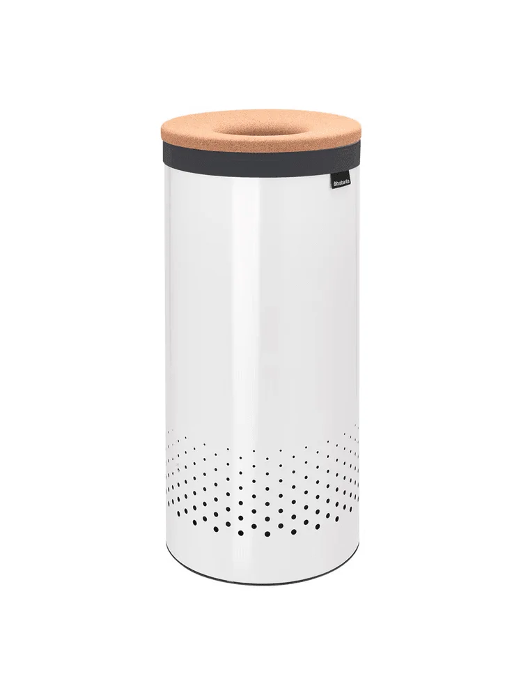 Brabantia White 9.2-Gallon Laundry Bin with Cork Lid