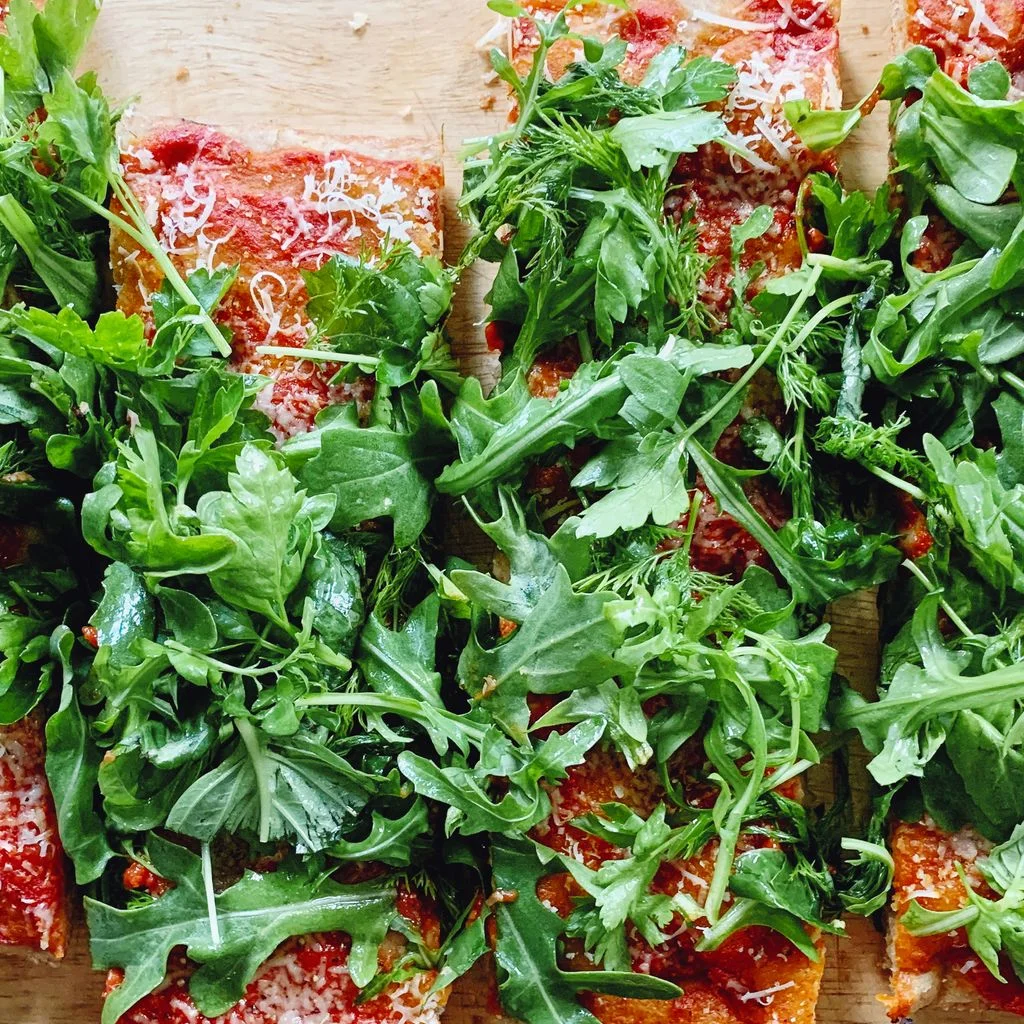 Image may contain Plant Food Produce Vegetable and Arugula