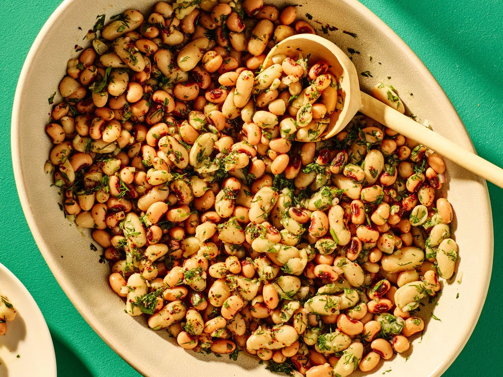 Marinated Bean in a white bowl