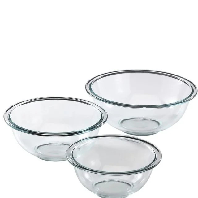 3 pyrex mixing bowls