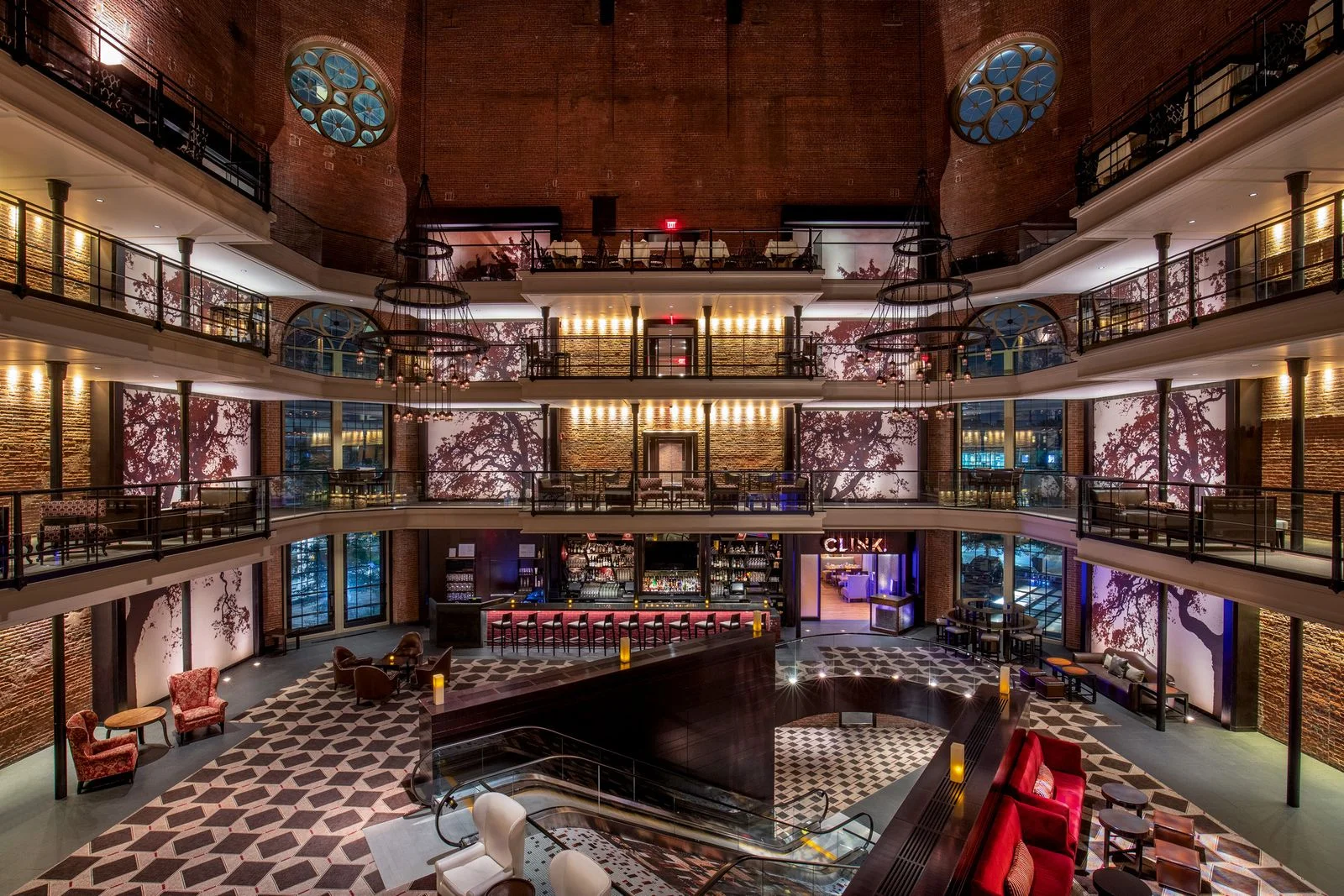 Image may contain Urban Architecture Building Chair Furniture Bar City and Night Life