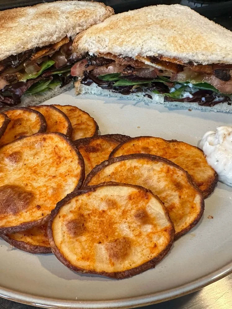 Purple Carrot sandwich and potatoes