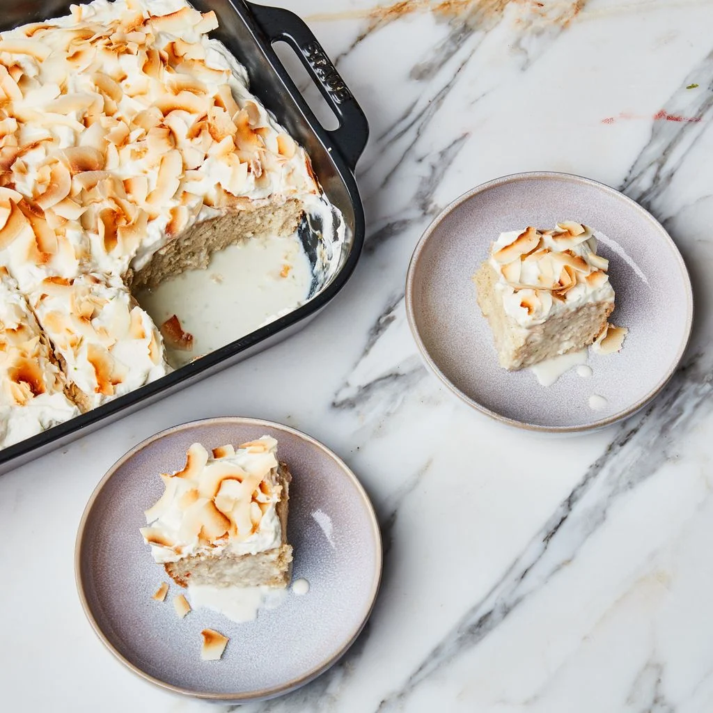 Three sheets cake with coconut