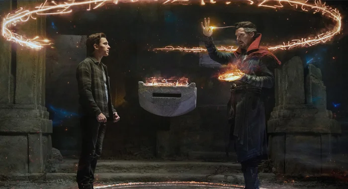Tom Holland and Benedict Cumberbatch in Spider-Man: No Way Home (2021)