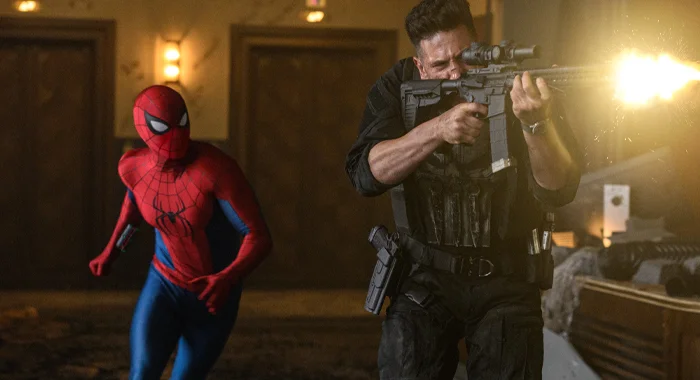 Tom Holland and Jon Bernthal in Spider-Man: Brand New Day (2026)