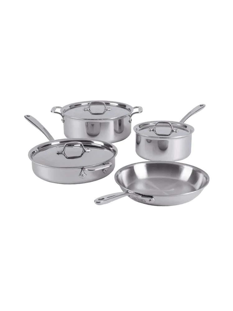 All-Clad D3 3 Ply Stainless Steel Cookware Set 7 Piece