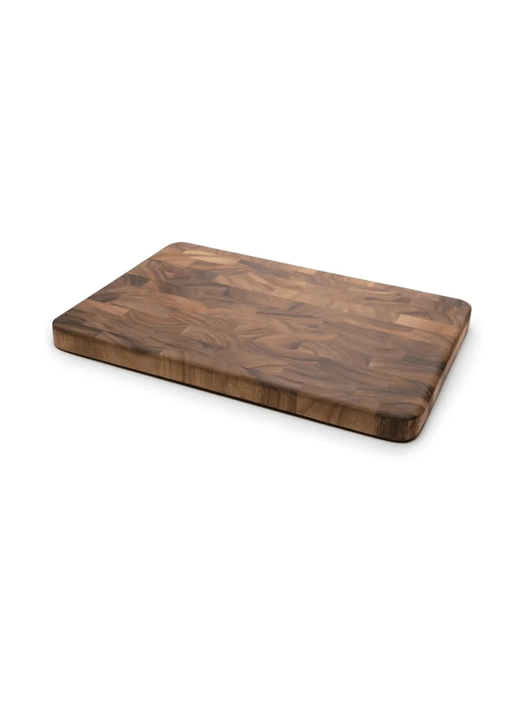 Ironwood Gourmet Large End Grain Prep Station Acacia Wood Cutting Board